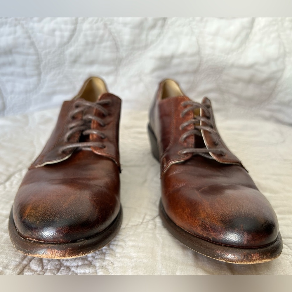 Frye Carson Brown Leather Oxford Brogue Shoes Low Heel - Women’s size 9 - Picture 4 of 9